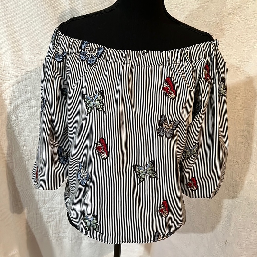 Zara butterfly‎ off shoulder top, size XS
